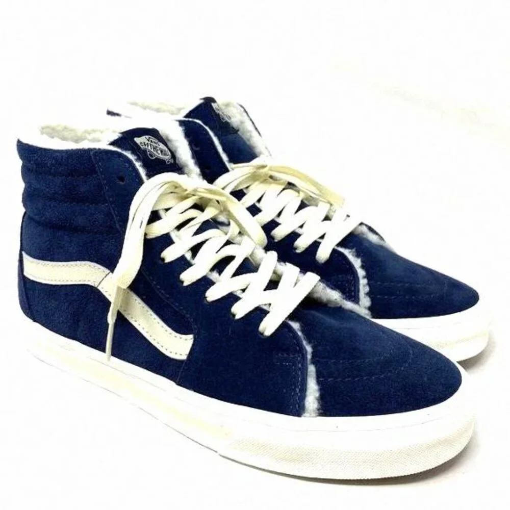 VANS Sk8-Hi Cozy Hug Shoes Skate Suede Faux Fur VN0005U9JDU Casual Women's Navi